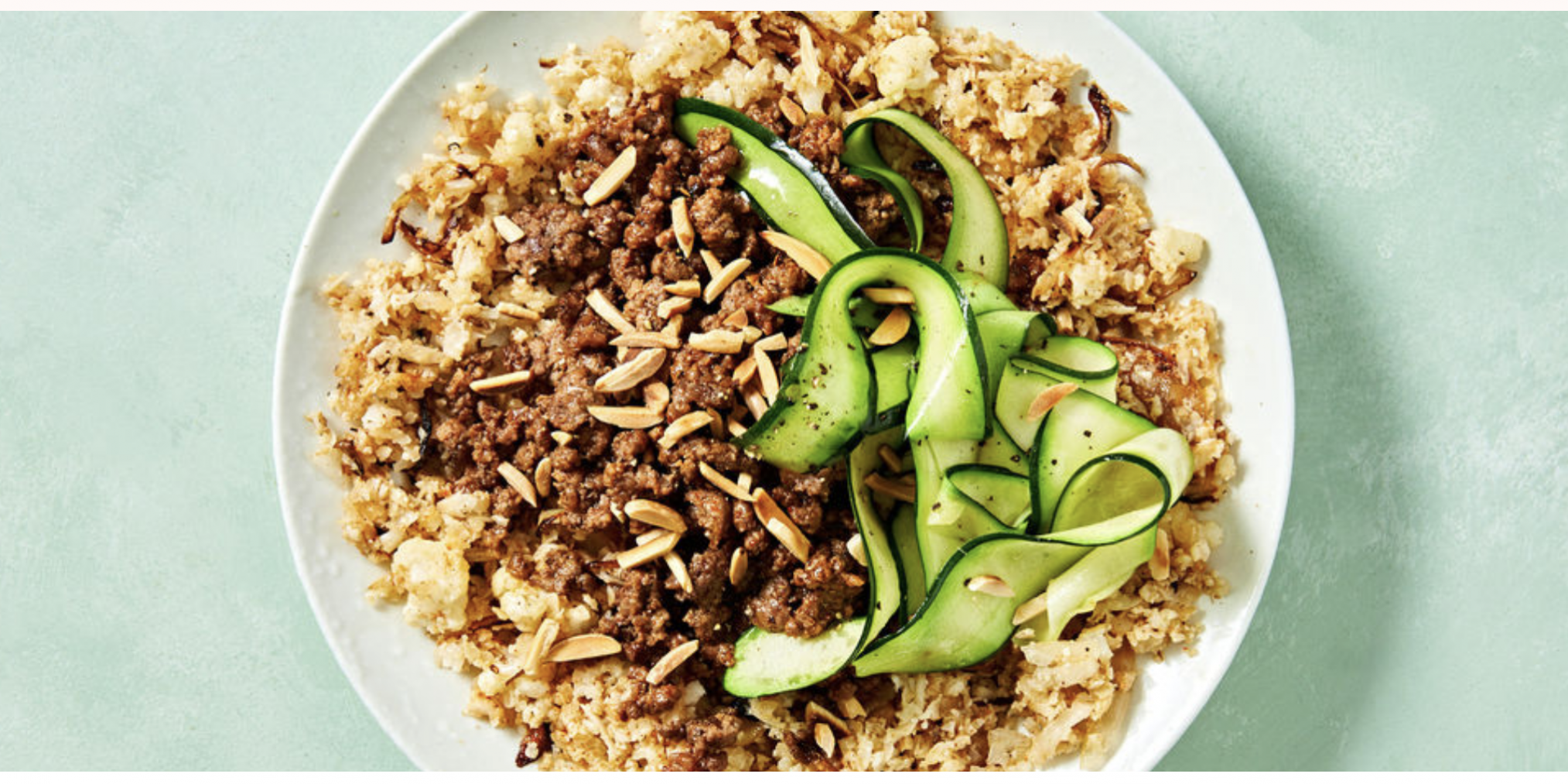 Reduced-Carb Middle Eastern Lamb with Cauliflower 'Rice' and Almonds