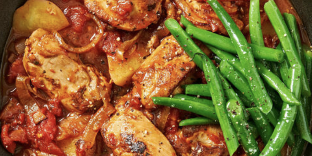 Low-Cal Tuscan Chicken Casserole with Green Beans