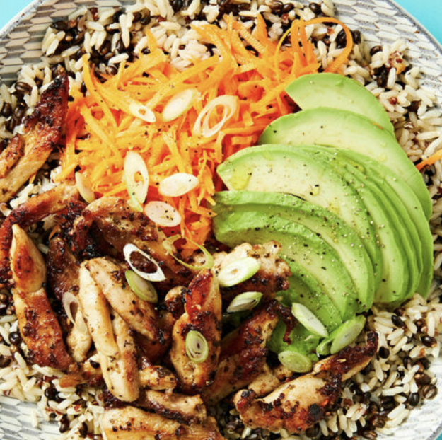 Balanced Chimichurri Chicken Bowl with Avocado and Grains